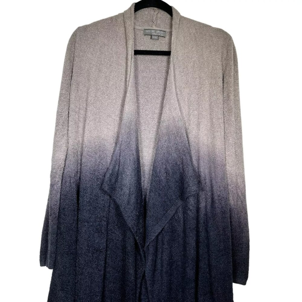 Barefoot Dreams Womens Ombre Black Gray Bamboo Chic Lite Open Front Cardigan Siz - Picture 2 of 11
